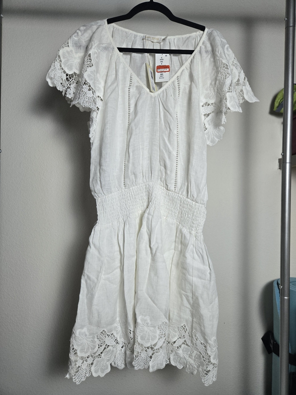 Ramy Brook White Eyelet Lace Mini Dress